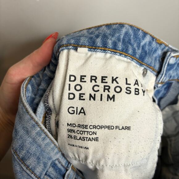 Derek Lam 10 Crosby Gia Mid Rise Cropped Flare Jean - Picture 9 of 10